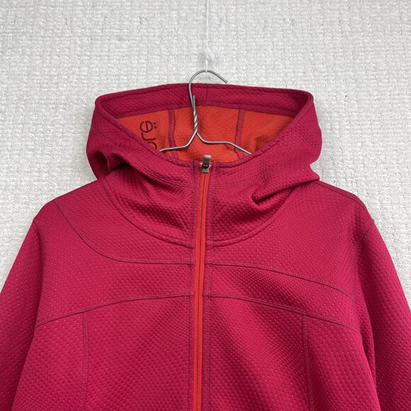 LOLE Full Zip Tech Textured Fleece Athletic Jacket Hoodie Pink / Red Women Sz L - Picture 2 of 16